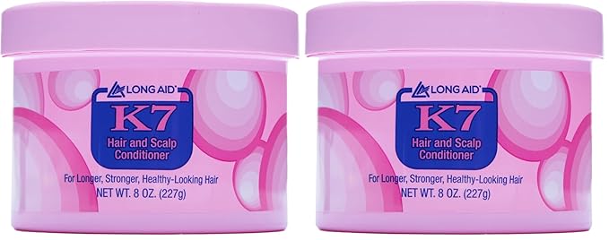 AMPRO Long-Aid K7 Hair and Scalp Conditioner - Rich with Natural Emollients - Provides Stronger Hair and Scalp for All Hair Textures - Protects Against Humidity and Nature - 8 oz (Pack of 2)