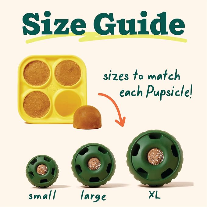 WOOF Pupsicle Dog Treat Toy with Silicone Treat Tray for Dogs 10-25 lbs