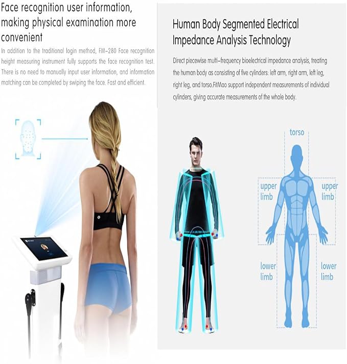 Body Composition Analyzer,Body Fat Detection Equipment,10.1-Inch Body Fat Analyzer with LCD Display and Printer,Body Scale with Body Fat Analysis