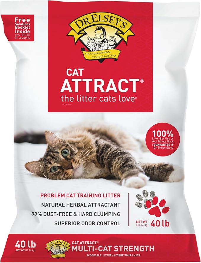 Dr. Elsey's Cat Attract Clumping Clay Cat Litter 40 lb. Bag