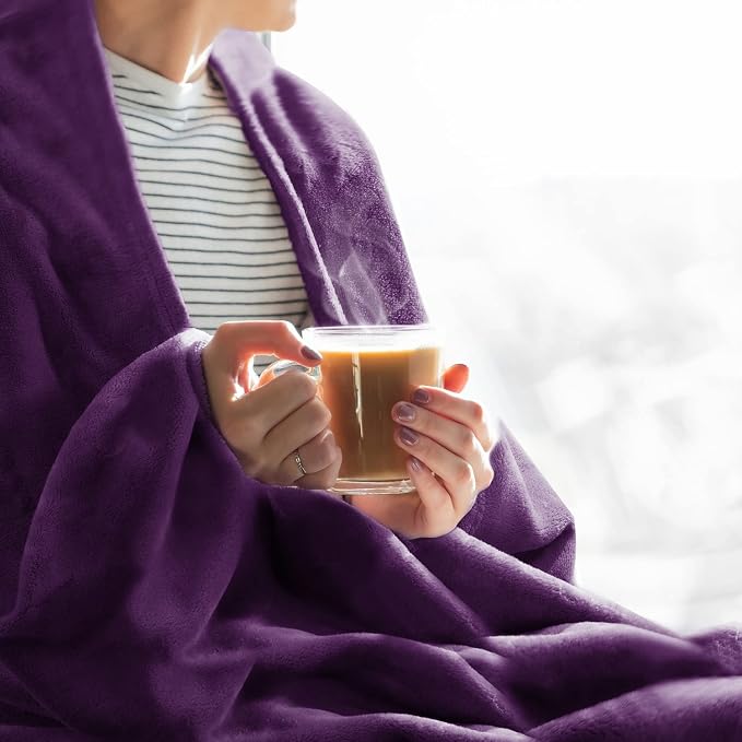 BEDELITE Fleece Blanket Soft Plush Queen Size Bed Blanket Purple 90"x90" | Ultra Soft Fleece, Plush Microfiber, Lightweight Warmth, All Season Comfort, Fade Resistant, Machine Washable,Perfect for Bed