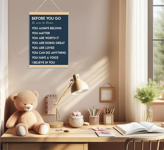 foedor Navy Health Positive Nurse Classroom Office Wall Art Decor,12x16 In | Affirmations Inspirational Wall Art Decor, Therapist Signs Wall Decor for Kids Teen Girls Room Bedroom Playroom Wall Decor