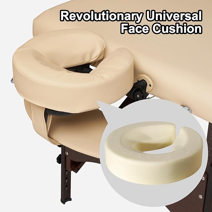 Master Massage 28" Argo Portable Massage Table with Extra Music Master Crescent Round High Fidelity Sound Face Cradle Cushionin