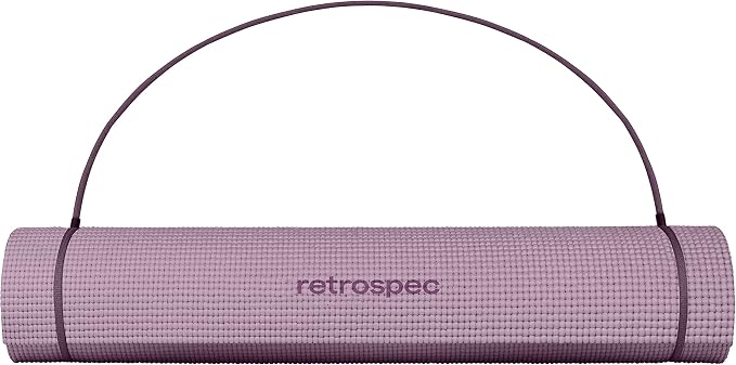 Retrospec Pismo Yoga Mat w/Nylon Strap for Men & Women - Non Slip Exercise Mat for Yoga, Pilates, Stretching, Floor & Fitness Workouts, .5mm Thick, Easy to Clean