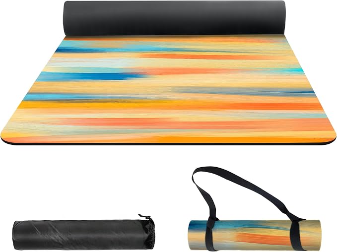 nuveti Yoga Mat Print Extra Thick TPE Non Slip Fitness Exercise Mat with Carrying Bag,72"x24" Extra Thick 6MM Exercise & Workout Mat for Yoga, Pilates Fitness and Floor Exercises