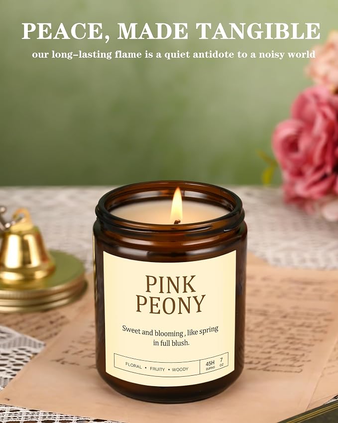 Scented Candles Gift Set, Long Lasting 4 Pack Aromatherapy Candles for Home | 28 oz 200 Hour Burn, Rose Water & Ivy, White Tea & Sage, Lemon Lavender, Pink Peony, Gifts