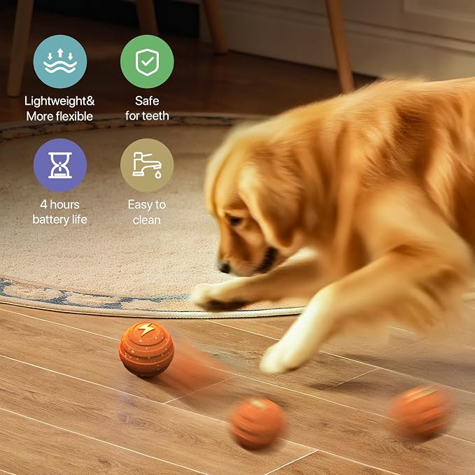Interactive Dog Toys Automatic Bouncing Dog Ball for Small & Large Dogs