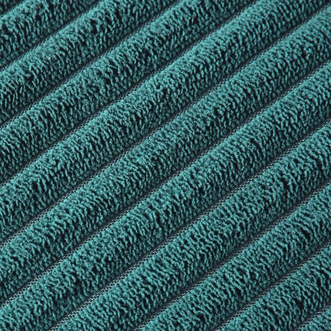 Fancy Homi 24x24 Pillow Covers, 2 Packs Teal Throw Pillow Covers with Pom-poms, Super Soft Corduroy Square Solid Cushion Cover for Couch Sofa Bedroom Living Room 60x60 cm