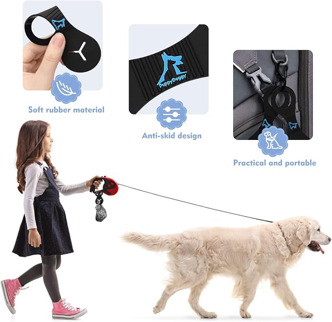 Dog Poop Bag Holder for Leash Waste Bag Carrier Dog Poop Bag Dispenser for Walking Running Bicycle Accessory 2 Pieces (Mixed Blue)