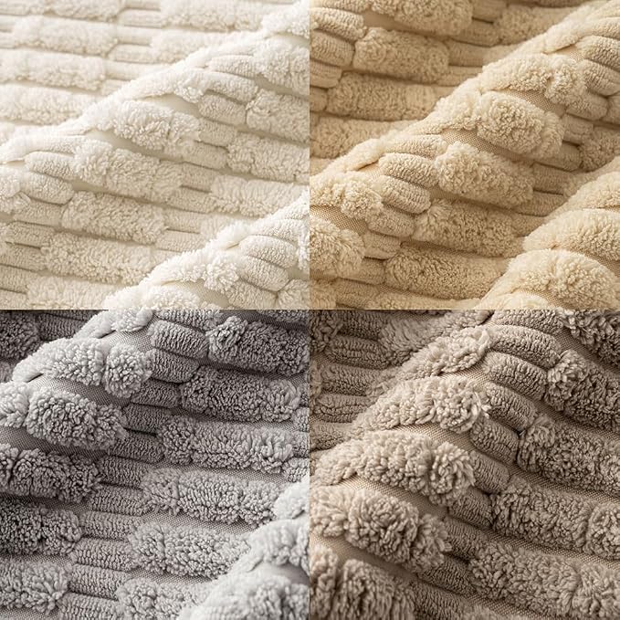 MIULEE Pack of 4 Neutral Decorative Throw Pillow Covers 16x16 Inch | Boho Farmhouse Modern Retro Soft Striped Pillow Covers,Home Decor for Sofa Living Room,Couch,Bed