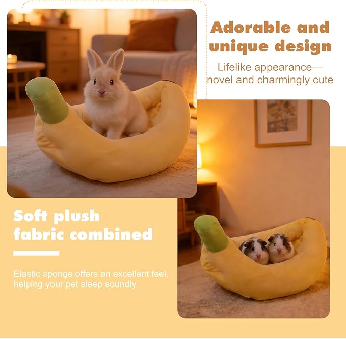 Dog & Cat Bed for Indoor Cats Relaxing Banana Mattress Fluffy pet Mattress Waterproof Memory Foam pet Bed with Sides Suitable for Small and Medium-Sized Dogs and Cats (X-Small)
