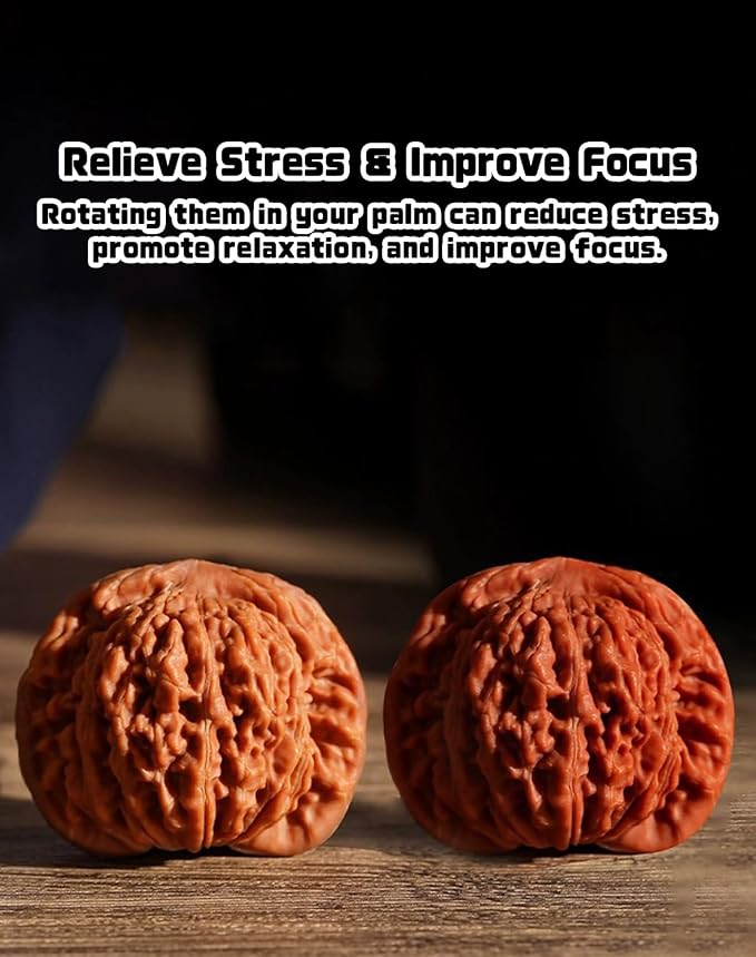 Jade Walnuts - 2026 Chinese Wenwan Walnut, Polishing Walnuts Fidget with Storage Box, Hand-Polished Natural Walnut Stress Relievers, For Meditation, Focus, And Collectors (Lion Head B, 1.42-1.46in)