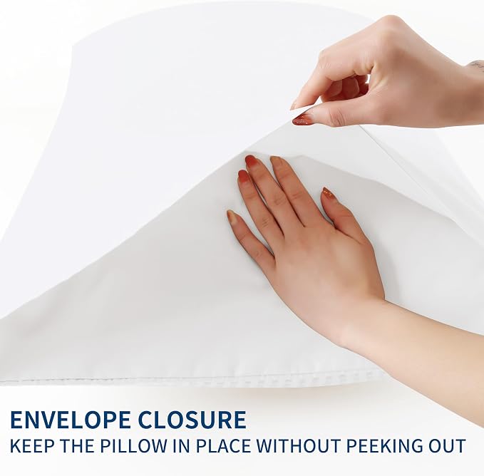 Zaizaihome 100% Egyptian Cotton Waffle Weave Pillowcases King Size 2 Pack | Ultra Soft Pillow Shams with Envelope Closure, Breathable Skin-Friendly Decorative Bed Pillow Case, White, 20"x36"