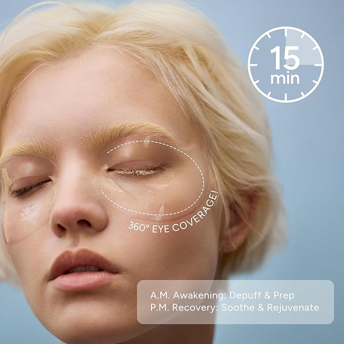 Caffeine & Hyaluronic Acid Under Eye Patches - 5 Pairs, 360° Coverage Targets Dark Circles, Puffy Eyes, Fine Lines & Eye Bags Hydrating Restoring Gel Eye Masks (PRO)