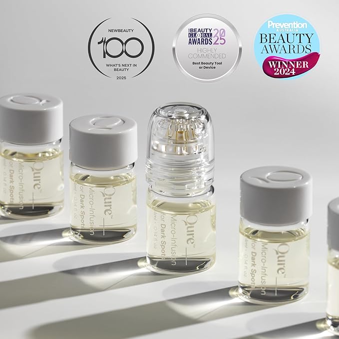 Qure Micro-Infusion System for Face - Clear Formula for All Skin Types, Easy 5min at-Home Skincare Facial Application - 2 Month Supply