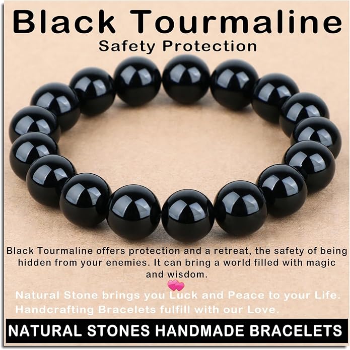 AD Beads Handmade Gemstone Stretch Elastic Bracelet Crystal Healing Reiki Nature's Beauty and Spiritual Essence Unisex