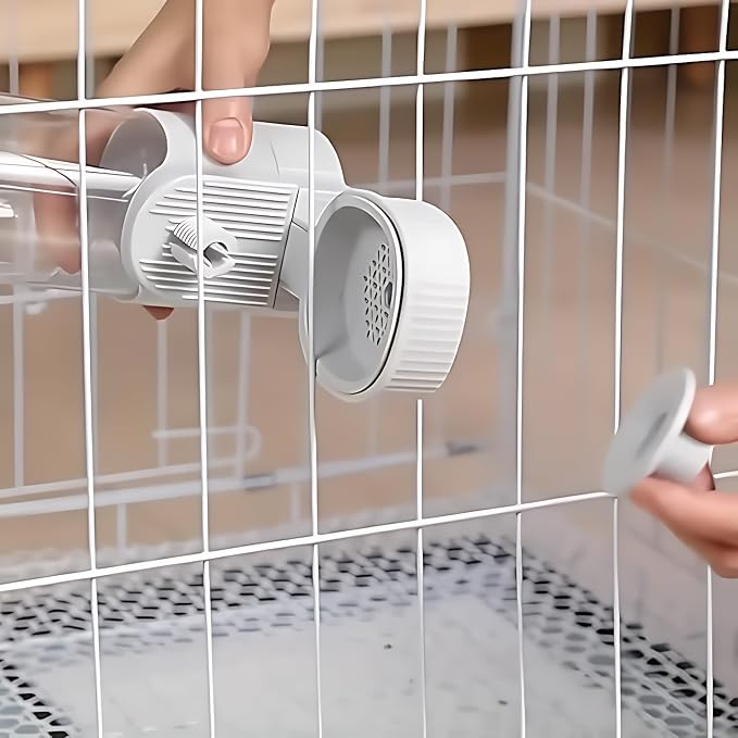 GPY Automatic Hanging Gravity Pet Feeder and Water Dispenser Set | Automatic Rabbit Bunny Feeder and Guinea Pig Water Bottle Water Dispenser for Dogs Cats Pets Animals Large Capacity (Grey)