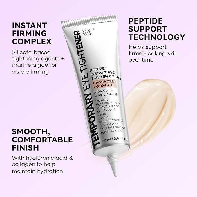 RONKIE Instant Firm Eye Tightener: Upgraded Formula for Women Helps Reduce Eye Bags Puffiness and Wrinkles in 3-5 Minutes When Time Matters 1.34 oz