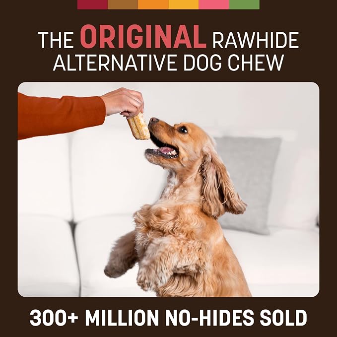 Earth Animal No Hide Dog Chews - Small Rolls 6 Count Strawberries & Cream | Small Rolls Strawberries & Cream Flavored Natural Rawhide Free Long Lasting Dog Chews - Pet Treats for Small Dogs