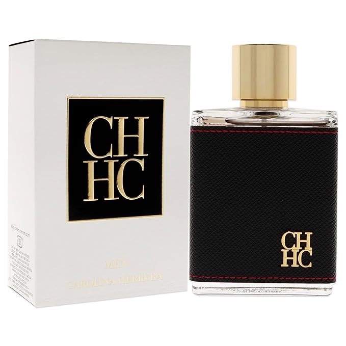 Carolina Herrera Ch Fragrance For Men - Amber Scent Of Leathery Wood And Adventure - Begins With The Warmth Of Wood And Smooth Touch Of Leather - Recommended For Evening Wear - Edt Spray - 3.4 Oz