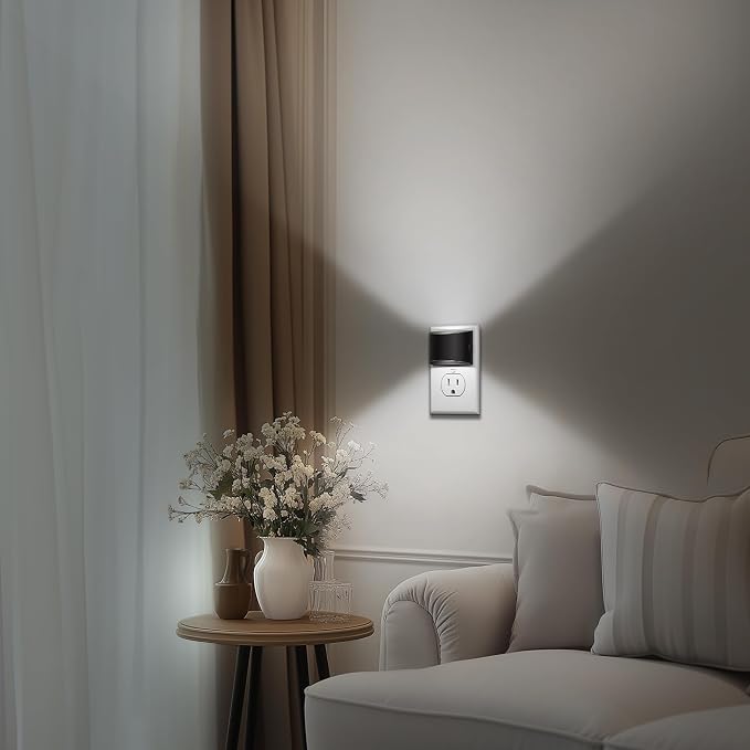 Night Light, Night Lights Plug into Wall, Adjustable, 5000K | 3 Level Brightness Adjustable Night Light, Dusk to Dawn Sensor, Nightlights for Adults, Bedroom, Bathroom, Hallway, 2 packs