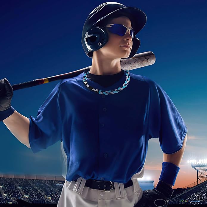 Premium 18inch Baseball Necklace w/Nylon Tri-Braided Rope Tornado Design