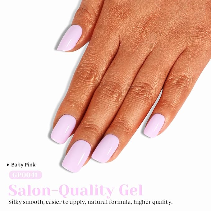 Baby Pink Gel Nail Polish,15ml UV/LED Soak Off Light Pink Gel Polish for Manicure Salon or DIY Nail Art at Home - GP0041