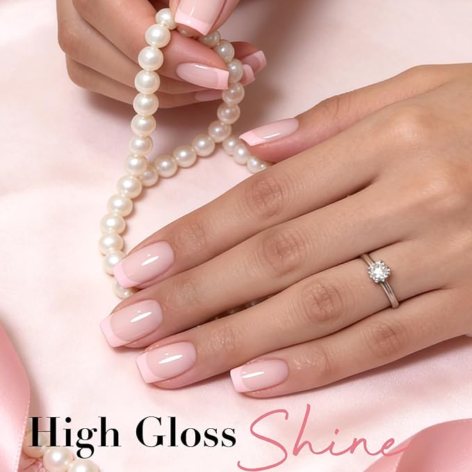 AZUREBEAUTY Pink Nail Polish Light/Pale Pink Quick Dry Natural Regular Finger Nail Polish no Gel High Shine Home Salon DIY Women Gift 0.34 oz