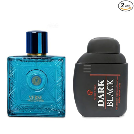 AFLUXE Verse Adonis & Dark Black Combo Men Cologne 3.4 Fl. Oz Men's Perfume Intense Combination of Woody & Musk Scents Eau De Parfum for Men Lasts All Day Best Gift