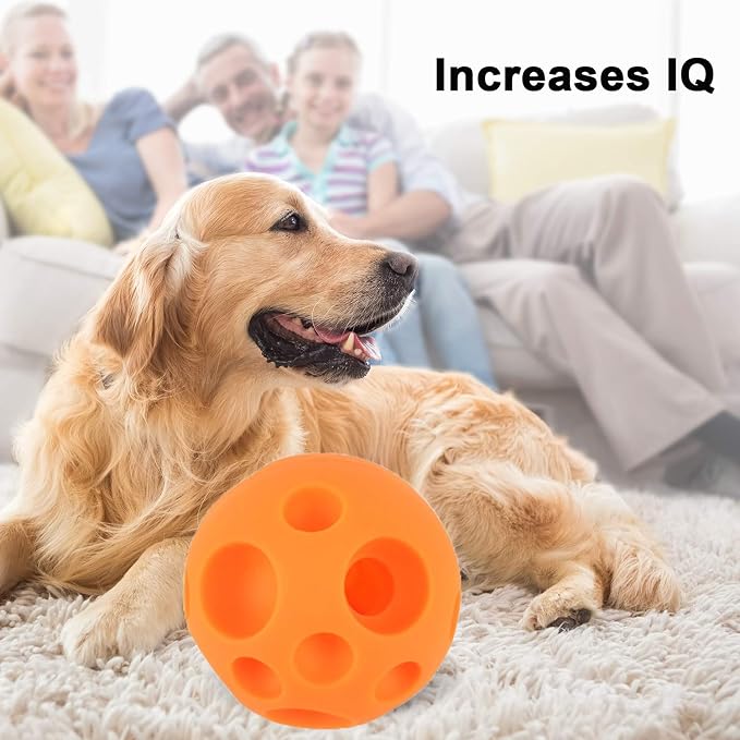 Tricky Treat Ball - Food Dispensing Dog Toy, Soft Rubber 3D Surface, Easy Grip for Small & Medium Dogs