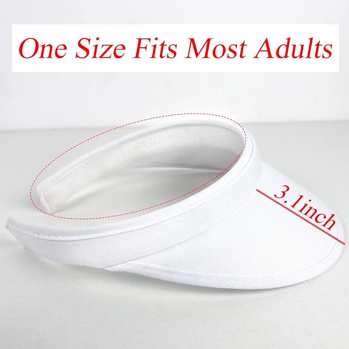 2 Pack Sun Visor Hats Women Men Clip On Wide Brim Visors Hat Outdoor Sports Golf Beach Travel Tennis Caps
