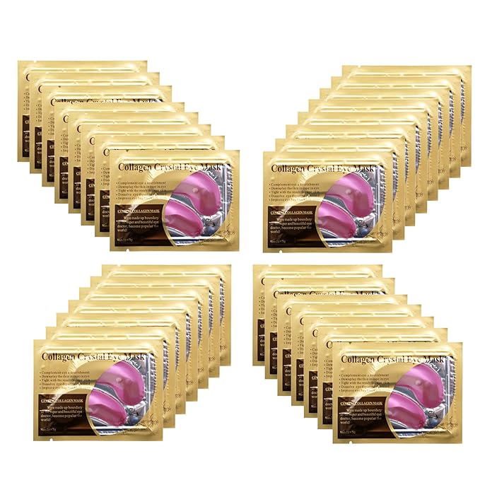 Pink Collagen Eye Mask, 30 Pairs Crystal Under Eye Patches For Puffy Eyes and Dark Circles – Look Less Tired and Reduce Wrinkles and Fine Lines (Pink)