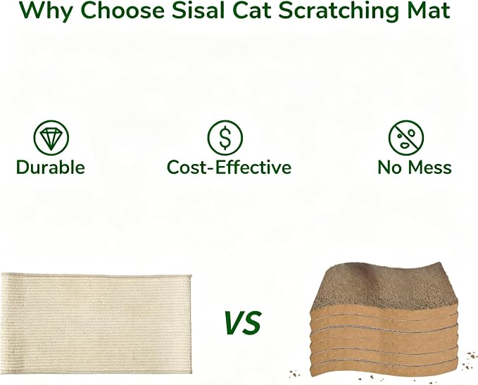 Natural Sisal Replacement Scratch Pad, Compatible with The ERGTFVN Cat Scratching Bed, Wear-Resistant and Durable, Allowing Cats to Sharpen Their Claws While Protecting Your Furniture.