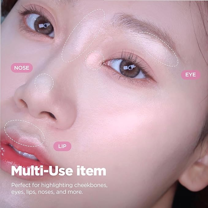 lilybyred Luv Beam Glow Veil | Korean Heart-Shaped Highlighter, Illuminating Shimmer, Radiant Glow, Silky Powder Texture, Buildable & Blendable, Lightweight & Long-Lasting, 0.11 oz. (03 Sugar Beam)