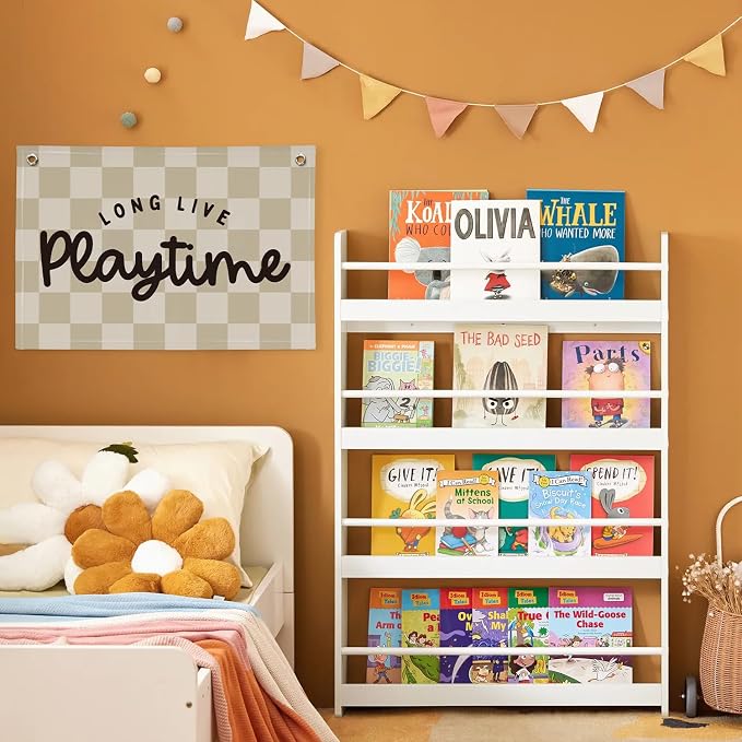 Playroom Wall Decor, Long Live Playtime Banner, Checkered Canvas Wall Banner for Playroom, Toddler Room, Boys/Girls Kids Room, Classroom, Playtime
