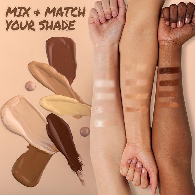 JCOOS DIY Foundation Making Kit, Liquid Foundation Makeup with Shea Butter, Almond Oil, Pigment Powders, Essential Oils to Make Your Own Color Matching Foundation, Concealer, Contour for All Skin Tone