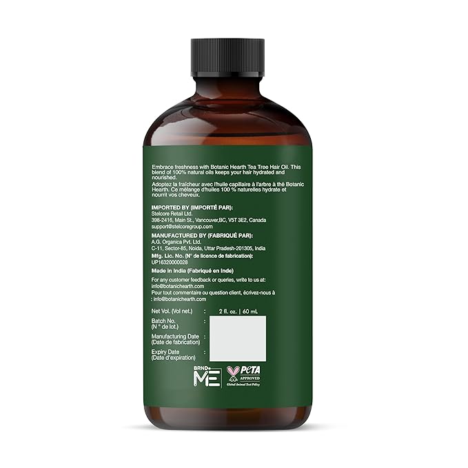 Botanic Hearth Hair Oil for Hair Growth & Hair Treatment Oils | Strengthening Dry, Frizzy, Damaged Hair & Scalp Treatment | Tea Tree Hair Oil – 2 Fl Oz