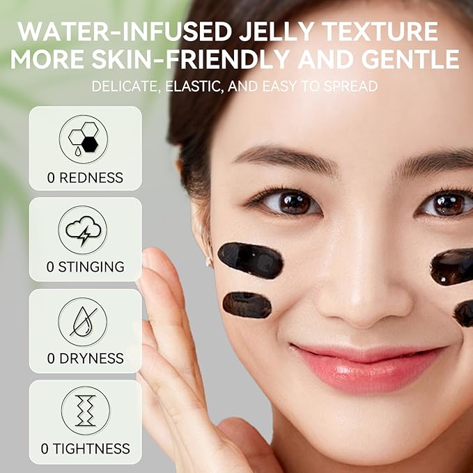 LANBENA Bamboo Charcoal Blackhead Mask Nose Pore Strips, Deep Cleansing Peel off Mask & 60Pcs Nose Strips Paper