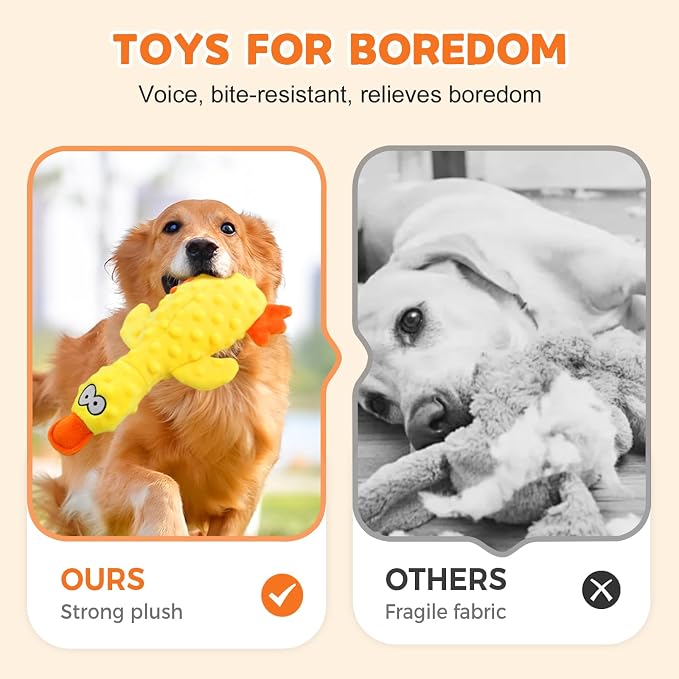 Indestructible Dog Toy for Aggressive Chewers, Durable Stuffed Squeaky Dog Toys for Small Medium Large Dogs, Interactive Chew Teething Puppy Toy for Indoor Outdoor Play (Blue)