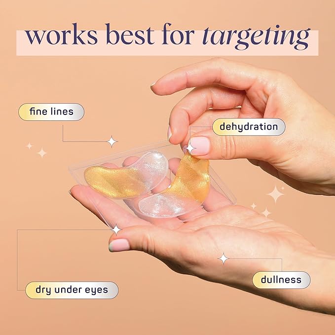 SpaLife Beauty Anti-Aging Under Eye Masks – Hydrogel Eye Patches for Fine Lines, Dryness, & Dullness with 24K Gold, Colloidal Silver – 2-in-1 Skincare Treatment – 48 Pairs