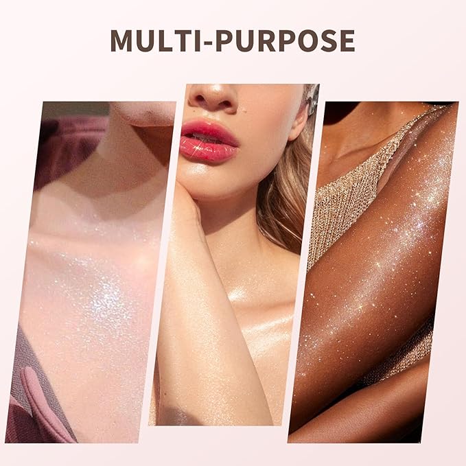 Color Nymph Gel Liquid Highlighter For Face Eye Body, Chameleon Makeup Glitter Highlighter Shimmer Highlighters Makeup With Sponge Tip For Girls Glow Make up - 04# Gold