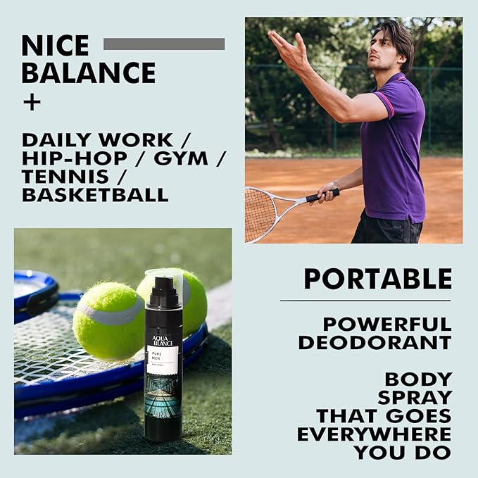 AQUA BLANCE Fragrance Mist, Body Spray for Men, Pack of 3, Each 3.4 Fl Oz