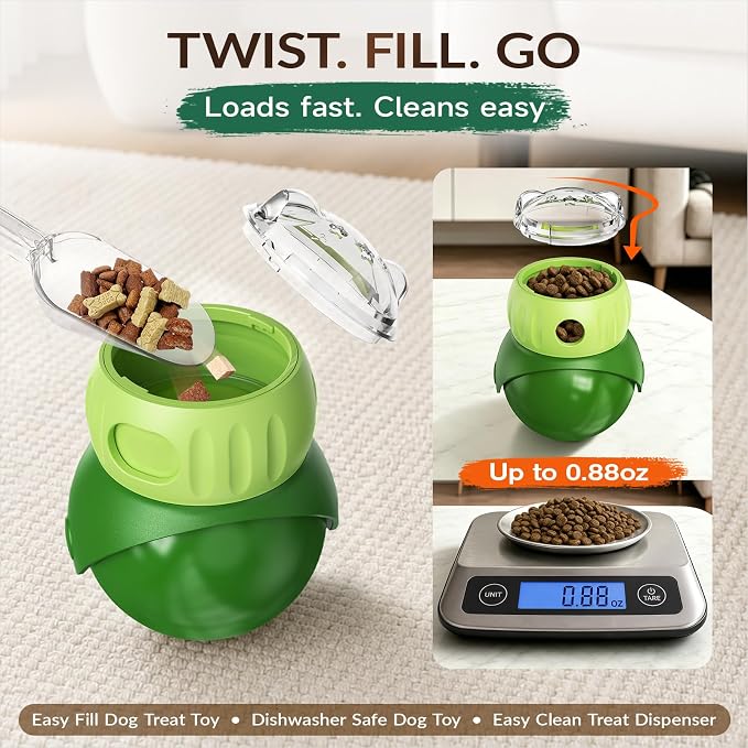 KADTC Wobble Treat Dispensing Ball, Slow Feeder & Puzzle Toy for Small Dogs
