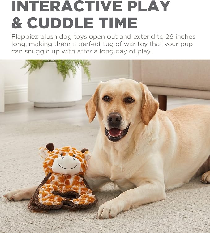 Outward Hound by Charming Pet Cuddle Tugs Giraffe Plush Squeaky Dog Toy
