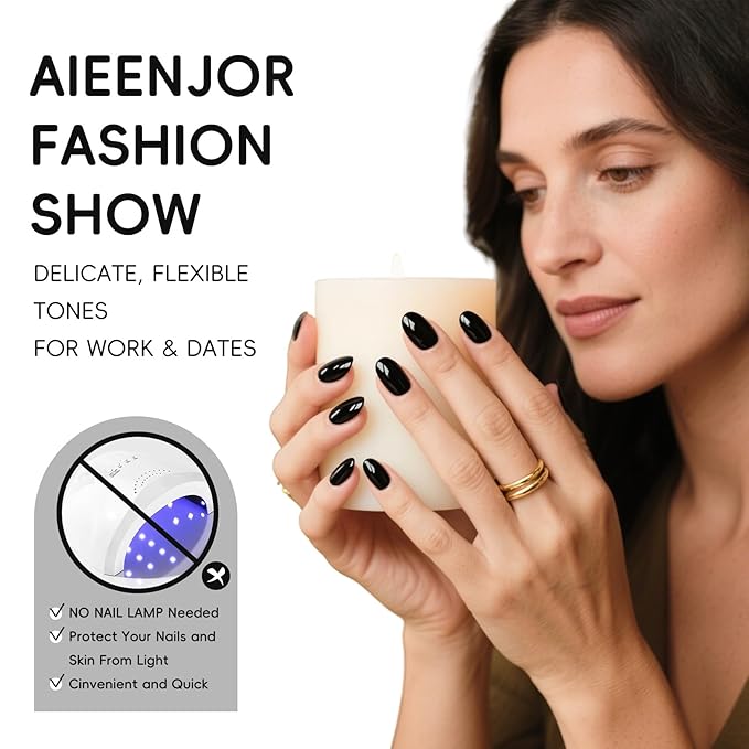 Black Nail Polish, Quick Dry Nail Polish, Streak Free, Long Last Fingernail Polish for Autumn Wedding Nails, Cozy Fall Manicure, Back to School Nail Looks, Salon Quality at Home, 0.35 fl oz