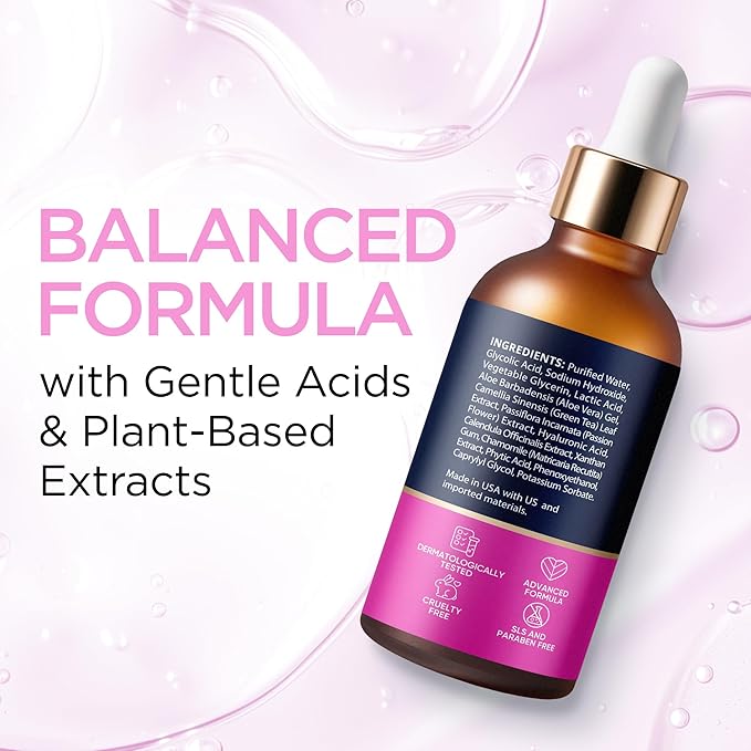 Glycolic Acid Serum for Face 15% (1 Oz) - Advanced Formula to Support Skin Radiance, Addressing Uneven Tone & Fine Lines