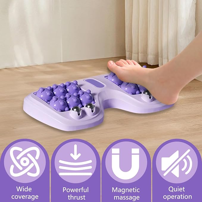 Portable Double Foot Massage Roller,Plantar Fasciitis Relief, Dual Foot Acupressure Therapy for Stress Relief and Improved Circulation, Portable Reflexology Tool for Home and Office Use (Orange)