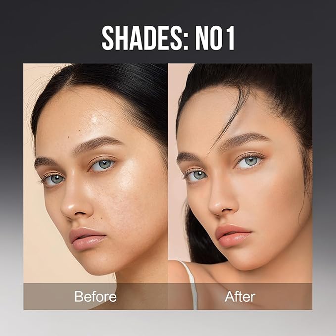 CARSLAN Black Magnet Liquid Foundation, 24H Longlasting Matte Finish Face Base Makeup, Waterproof, Smudgeproof, Buildable, Full Coverage Natural Finish, 30ml/1.05 Fl Oz, N01 For Natural Skin