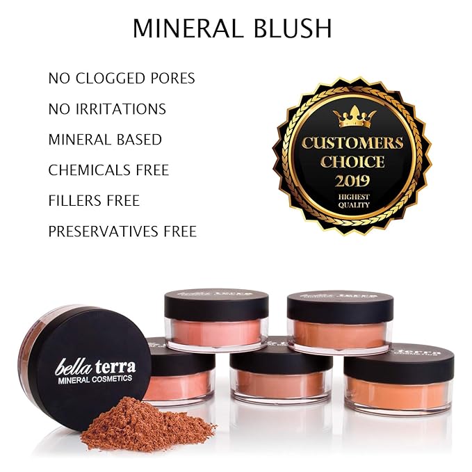 Bellaterra Cosmetics Mineral Loose Blush 9g | Buildable Color, Long-Wearing Powder with Illuminating Finish, Finely Milled Minerals for Smooth Blend and Natural Glow (Unadulterated Life)