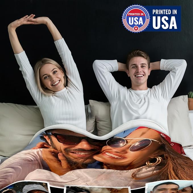 Yofair Ships Next Day, Custom Blanket with Picture Wedding Anniversary Valentines Day Gifts for Him Her Personalized Photo Blankets I Love You Couple Gift for Women Boyfriend Girlfriend Wife Husband